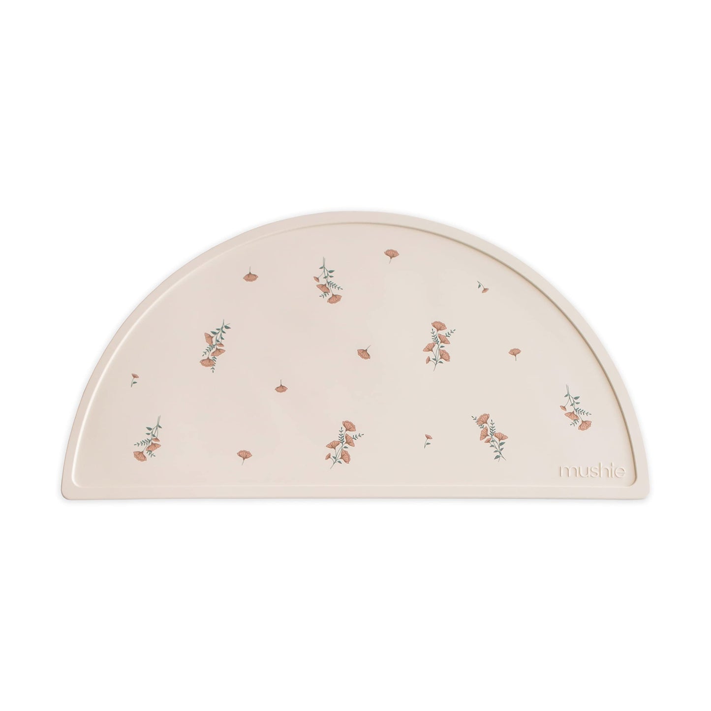 Mushie Silicone Placemat For Kids | Bpa-Free Non-Slip Design (Pink Flowers)