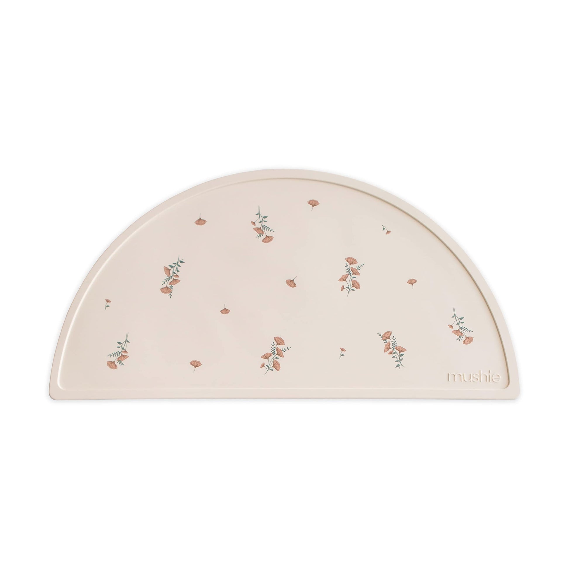 Mushie Silicone Placemat For Kids | Bpa-Free Non-Slip Design (Pink Flowers)