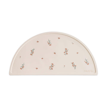 Mushie Silicone Placemat For Kids | Bpa-Free Non-Slip Design (Pink Flowers)