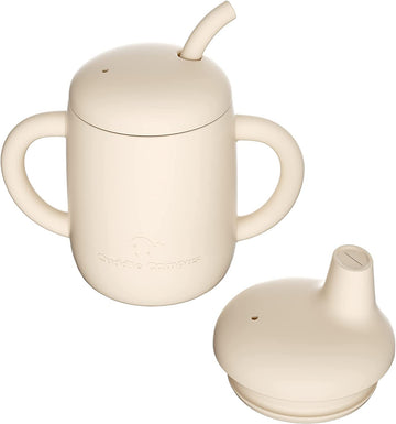 Cuddle Campus Sippy Cups 7Oz, [4 In 1] Baby Cups, Shatterproof Silicone Straw Cup,Open Cup For 6M, 6M+,6-12 Months,1/1+ Year Old