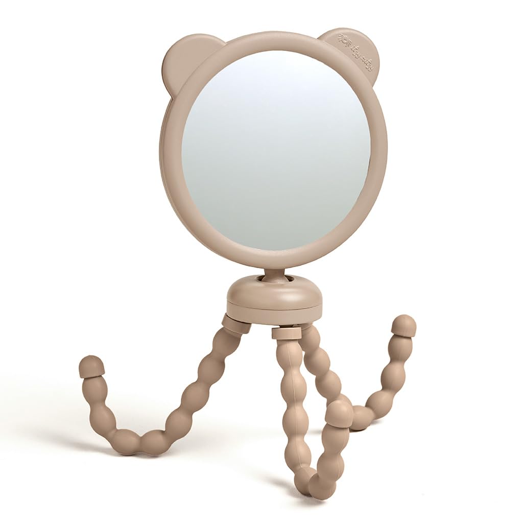 Itzy Ritzy Stroller Mirror - Features 360 Degree Swivel Design, Tilting Mirror & Flexible, Easy-Attach Wraparound Legs (Bear)