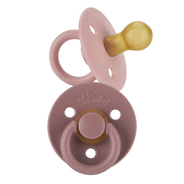 Itzy Ritzy Natural Rubber Pacifiers, Set Of 2 - Natural Rubber Newborn Pacifiers With Cherry-Shaped Nipple & Large Air Holes For
