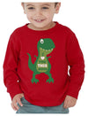 Dinosaur Boys Valentines Shirt Long Sleeve Funny Trex Heart Crusher Valentine Day Toddler Boy Kids T-Shirt 4T Red
