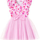 Toddler Girls Heart Puffy Dresses Summer Tutu Party Dress Pink Tulle Dress Baby Valentine'S Day Outfit 7-8 Years 1089
