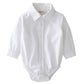 Momoland Infant Baby Boys Plaid Bodysuit Woven Shirt Button Up Long Sleeves Navy (White, 9-12 Months)