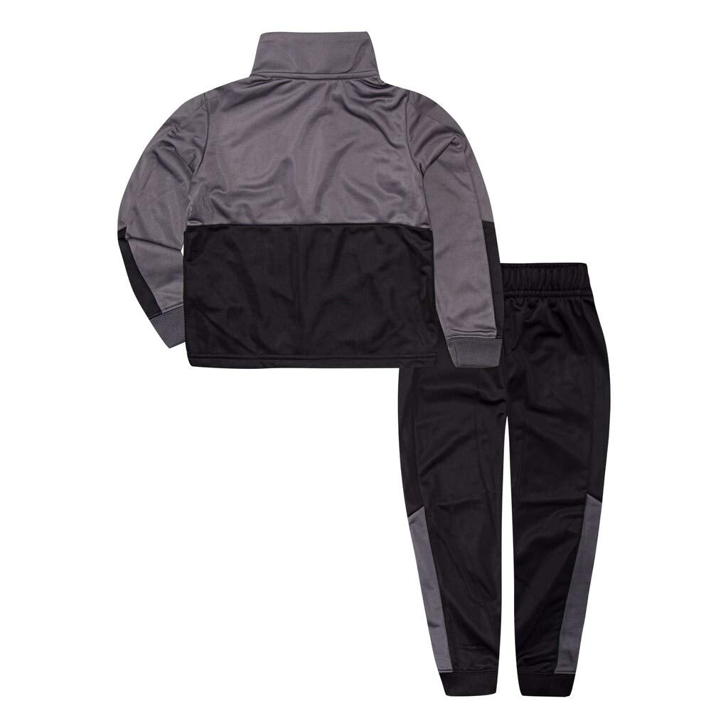 Nike Kids Baby Boy'S Color Block Full Zip Hoodie And Jogger Pants Two-Piece Track Set (3T, Black(86E201-023)/Volt)