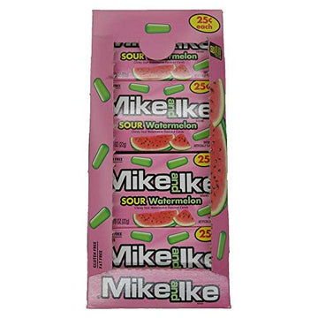 Mike And Ike Sour Watermelon Chewy Candies - Case Of 24 078-Oz Box