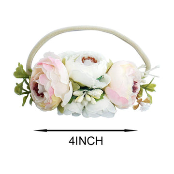 Bgfks Baby Girl Tutu Dress Elegant Lace Pom Pom Flutter Sleeve With Flower Headband Set(Cream,3T)