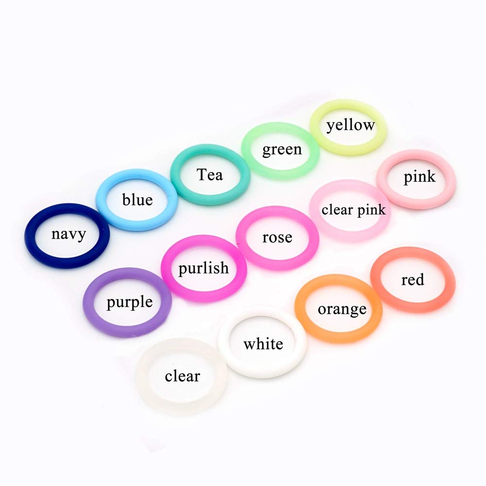 20Pcs Mix 14 Colors Safe Silicone O Ring Baby Silicone Pacifier Dummy Chain Adapter Holder O Ring Inner Size 21.5Mm