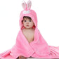 naughty baby Soft Towel for Baby Boys and Baby Girls, Baby Towel, Bathrobe Hooded Blanket Wrapper (Light Pink)