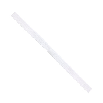 Wee Ones Baby Girls' Add-A-Bow Band Single Narrow Lace 1/2, White, 0-6 Months
