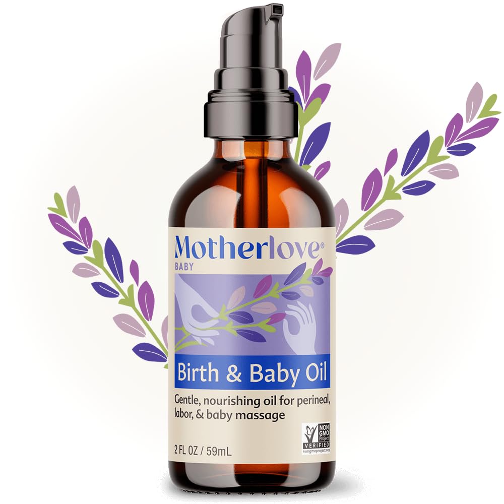 Motherlove Birth & Baby Oil (2 Oz) Gentle Lavender-Infused Oil For Perineal, Labor & Baby Massage-Non-Gmo, Organic Herbs