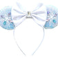 Clgift Frozen Minnie Ears,Pick Your Color, Blue Minnie Ears, Silver Gold Blue Minnie Ears, Rainbow Sparkle Mouse Ears,Classic Re