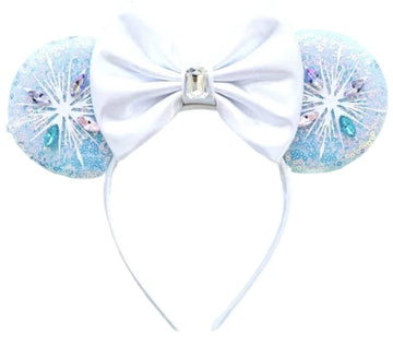 Clgift Frozen Minnie Ears,Pick Your Color, Blue Minnie Ears, Silver Gold Blue Minnie Ears, Rainbow Sparkle Mouse Ears,Classic Re