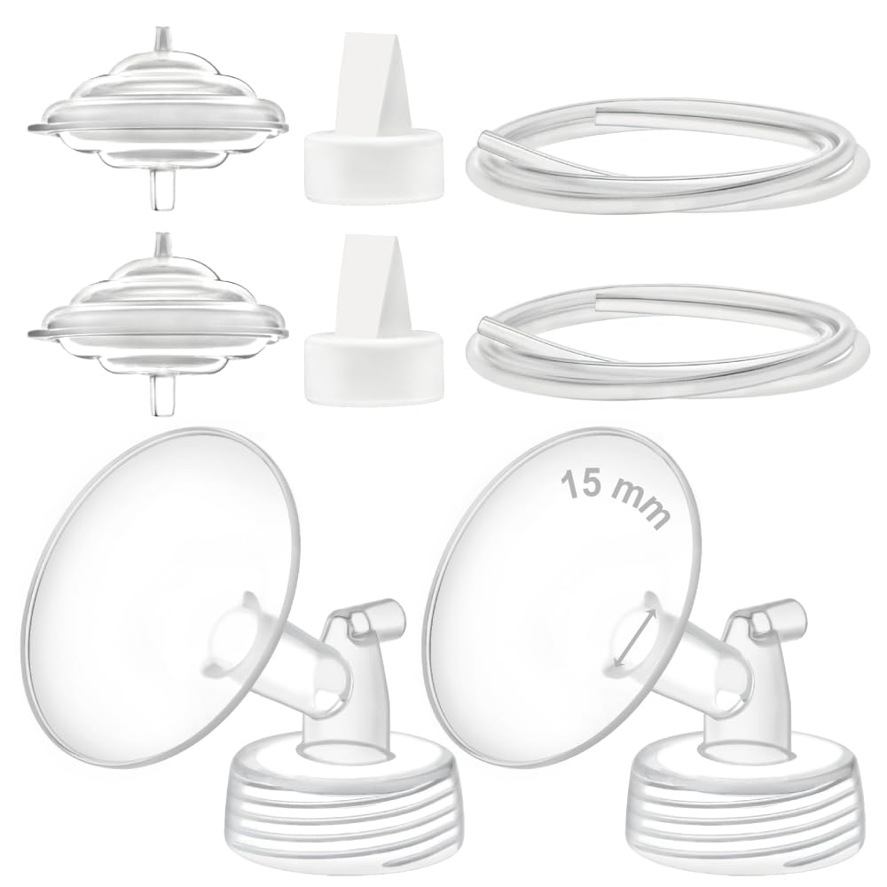 Maymom Pump Parts Compatible with Spectra S1 S2 9 Plus Electric Breastpump, 15mm Flange Valve Tubing Backflow Protector, Not Ori