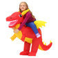 Bddedd Kids Inflatable Costume, Blow Up Red Dragon Dinosaur T-Rex Costumes With Led Light For Halloween Funny Party (Red Dinosau