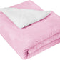 BSB HOME Plain Double Layer Warm and Hot Super Soft Flannel Sherpa Winter Blanket for Born Baby (45 X 60 Inches, Crib Baby Pink)