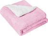 BSB HOME Plain Double Layer Warm and Hot Super Soft Flannel Sherpa Winter Blanket for Born Baby (45 X 60 Inches, Crib Baby Pink)