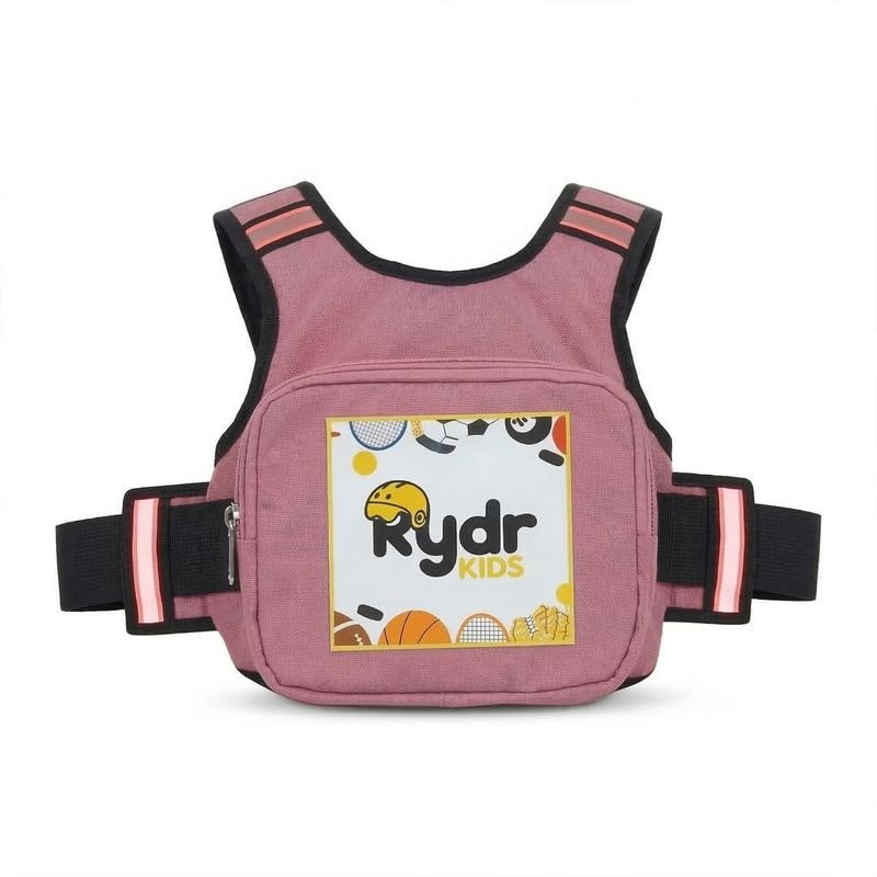 Rydr Motorcycle Safety Harness For Kids | Reflective & Adjustable TwoWheeler Safety Belt For Boys And Girls (212 Years) (Pink,