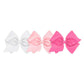 Wee Ones Girls' Mini King Bow 3 Pc Set Solid Grosgrain Variety Pack On A Weestay No-Slip Hair Clip - White, Light Pink And Hot P