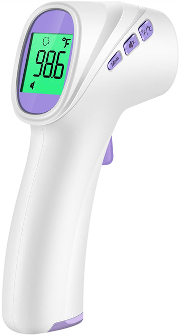 Forehead Thermometer for Adults, Kids & Babies, No-Touch Digital Thermometer with LCD Backlight Display, Fever Alarm and 1s Inst