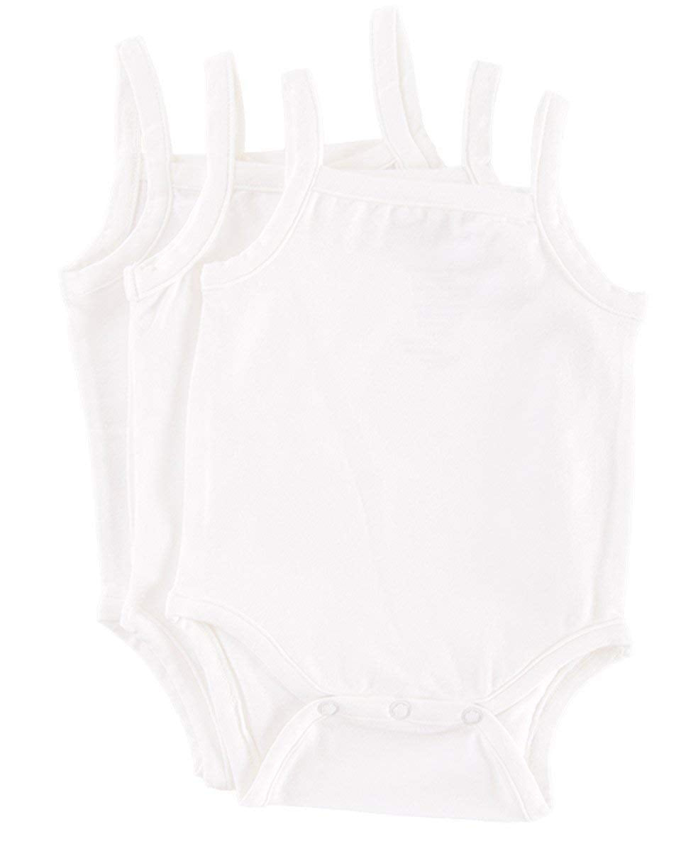 One Small Child Camisole 3 Month Bodysuit In Natural Bamboo Viscose Fiber -3 Pack