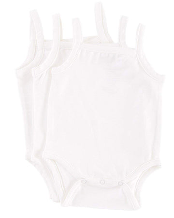 One Small Child Camisole 3 Month Bodysuit In Natural Bamboo Viscose Fiber -3 Pack