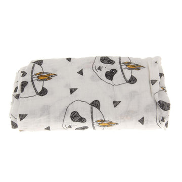 ATORSE Cotton Muslin Receiving Blanket Swaddle Bedding Cover for Baby Panda Pattern