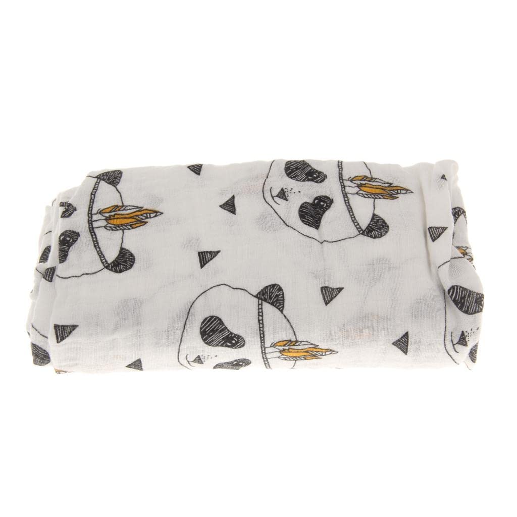 MYADDICTION Cotton Muslin Receiving Blanket Swaddle Bedding Cover for Baby Panda Pattern Baby | Nursery Bedding | Blankets & Thr