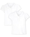 The Children'S Place Baby Girls And Toddler Girls Short Sleeve Ruffle Pique Polo, White, 4T