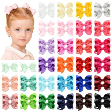 58Pcs 3 Inches Grosgrain Ribbon Pinwheel Hair Bows Alligator Clips Hair Barrettes Accessories For Baby Girls Kids Toddlers Teens