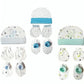 4Newbies Cotton Newborn Baby Cap, Mitten And Bootie Set, Assorted Colours, 06 Months, Pack Of 3