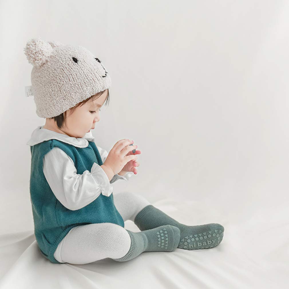 Baby Non Slip Grip Socks Toddler Knee High Anti Skid Crew Slipper Crawling Socks For Girls Boys Newborn (M(1-3T))