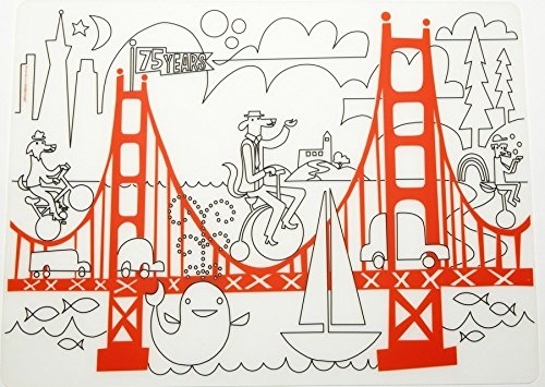 Modern-Twist Waterproof, Dishwasher Safe Mark-Mat, Mat & Marker Set, San Francisco