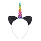 Love Sweety Unicorn Headband Rainbow Crown Halloween Animal Ear Headband Costume Hair Bands(Cat Rainbow)