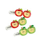 Apple Bow Clips Baby Girls Fruit Hair Bows Apple Hair Clips Baby Fruit Ribbon Bow BBG88 (B4-Red Green)