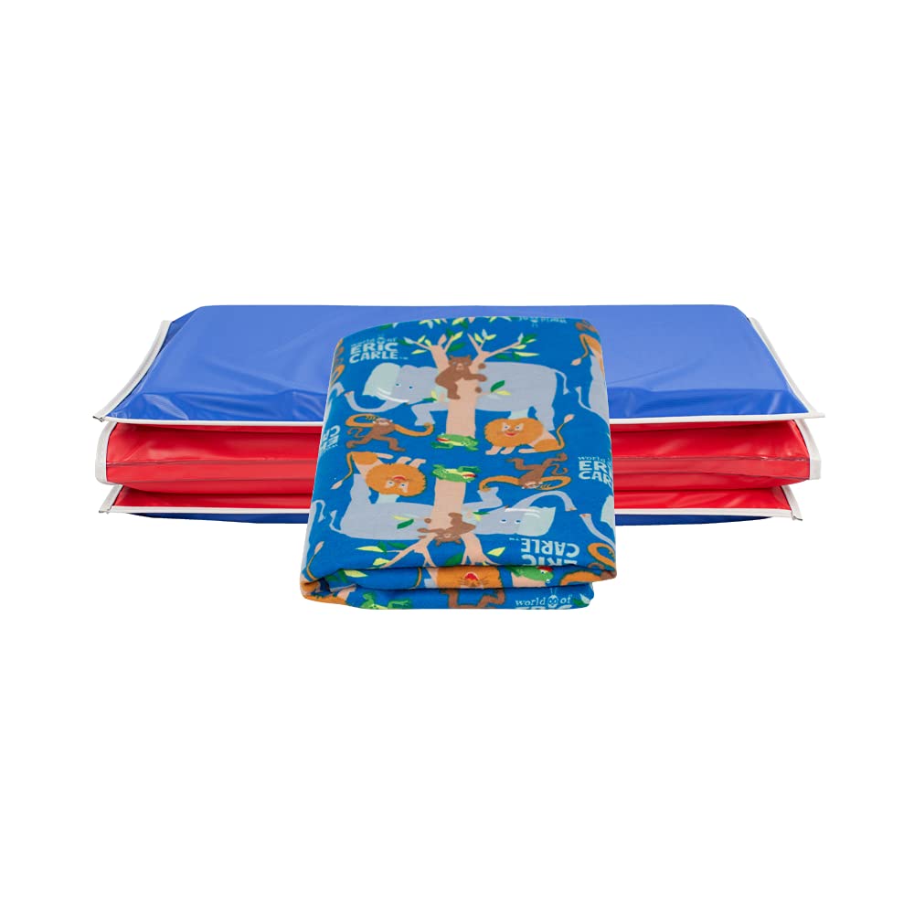 Kindermat + Eric Carle Kinderbundle - The Very Hungry Caterpillar And Friends - Full Nap Mat & Washable Cover, Special Edition -