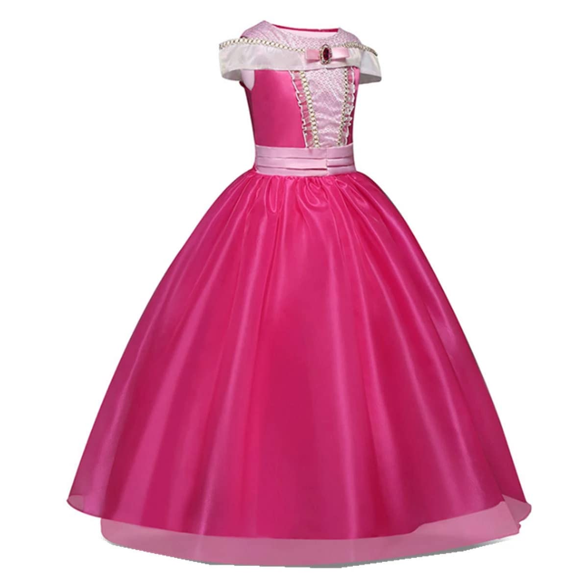 Gucabe Little Girl Princess Costume Halloween Christmas Party Birthday Dress Up Cosplay (Pink, 5-6 Years)
