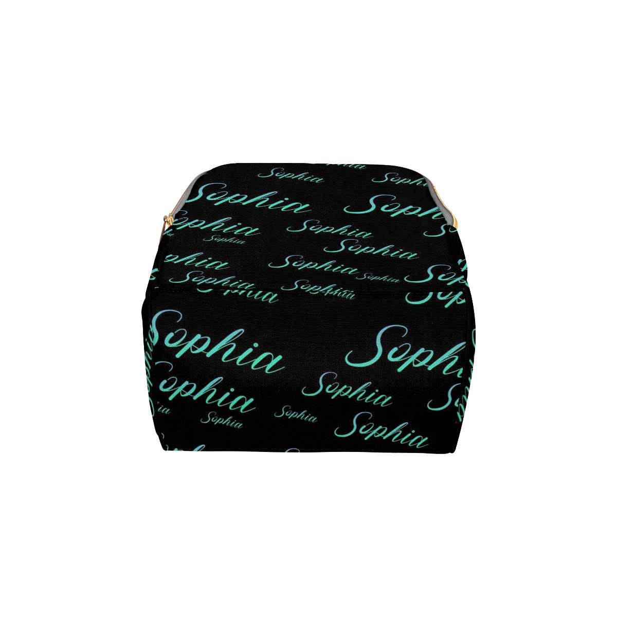 Custom Logo Diaper Bag, Blue And Green Logo Name Black Diaper Backpack Personalized Mummy Nursing Baby Bags Fashion Shoulders Ba