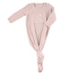 Stephan Baby Face to Face Collection Newborn Knotted Gown, Pink Bunnies, Oh Hey Baby, Fits 0-6 Months
