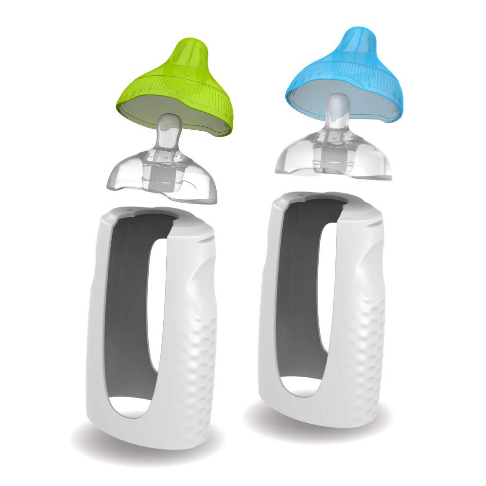 Kiinde Twist Squeeze Natural Baby Breast Milk Feeding Bottle with Nipples and Case (2 Pack)