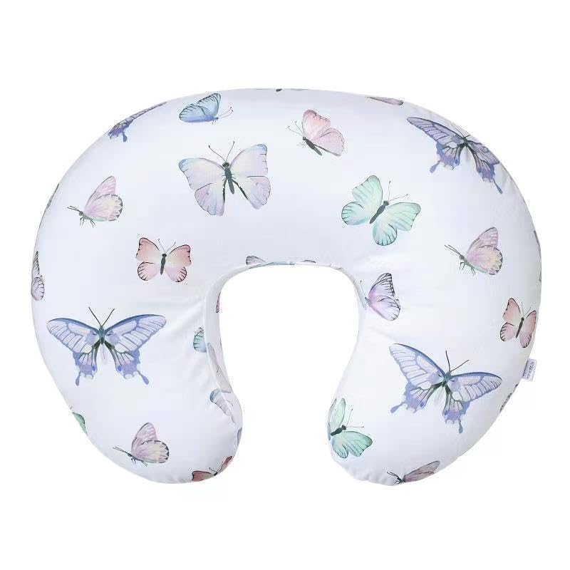 Ievolve Minky Nursing Pillow Cover Breast Feeding Pillow Cover Slipcover U Shape For Baby Boy Girl,Cover Only(Butterfly)