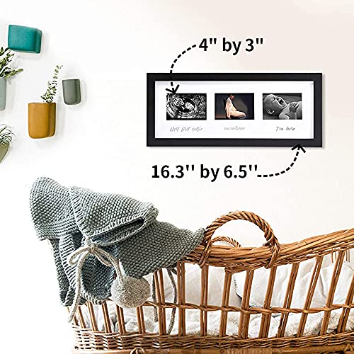 Iheipye Triple Sonogram Pregnancy Frame - Baby Ultrasound Picture Frame With Story For Expecting Parents, Baby Shower Frame, Bab