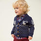 Sanmio Toddler Baby Boys Girls Deer Christmas Cardigan Sweater Long Sleeve Button-Up Coat 6M-4T Navy