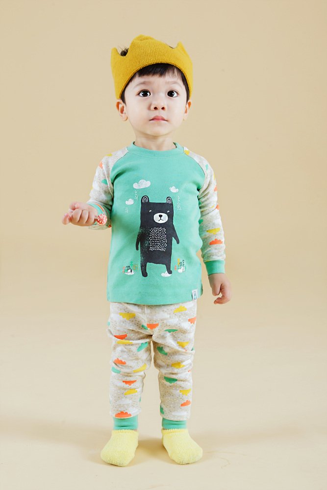 Vaenait Baby Kids Boy Long Sleeve Cotton Sleepwear Pajamas 2Pcs Set Bear Friend 12-18M/Xs