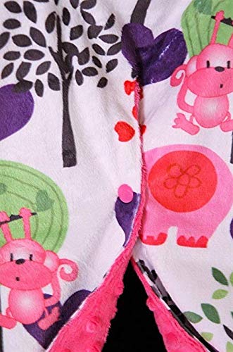 Baby Minky Velboa Carseat Canopy Carrier Cover (Safari / Hot Pink)