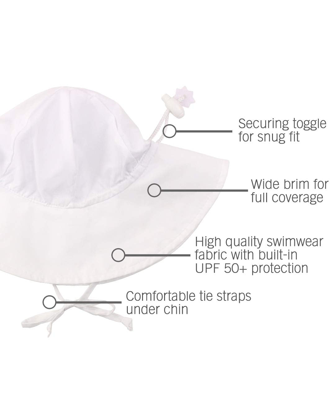 White Sun Protective Hat - 2T-4T