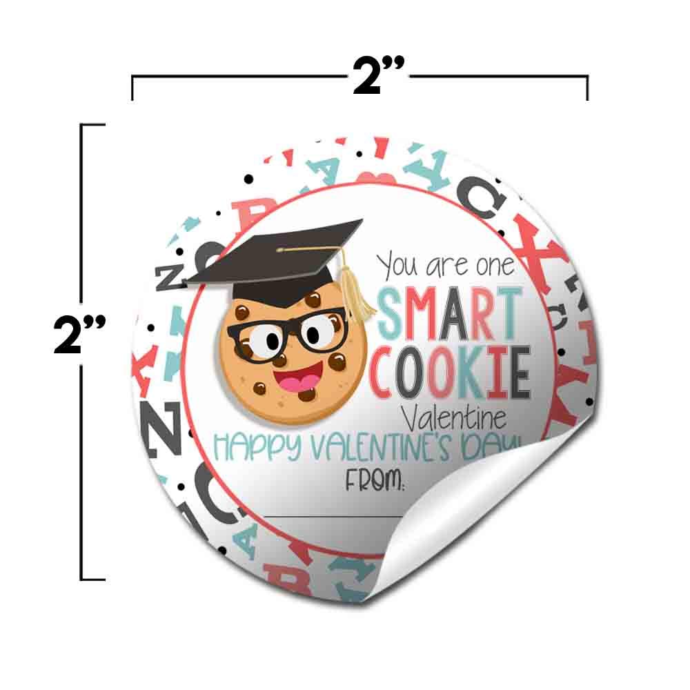 You Are One Smart Cookie Sweet Treat Themed Valentine Party Favor Sticker Labels For Kids, 40 2' Party Circle Stickers By Amand