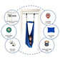 Dreamgym Doorway Sensory Swing Kit - Blue Compression Swing And Trapeze Bar With Red Gym Rings Combo