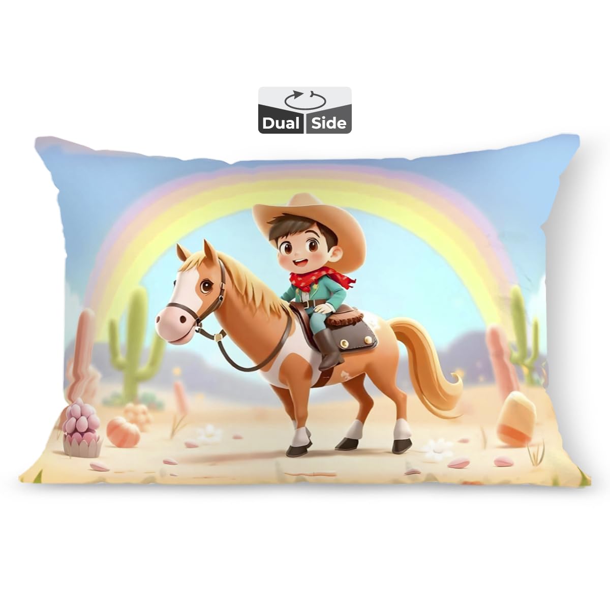 Brizberry Kids Pillow Cushion With Super Soft Fabric | Animal & Cartoon Prints | 12X18 Inches (Design 20)